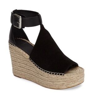 Marc Fischer LTD Annie Navy Wedge Size 8.5